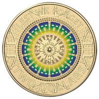 2017 Tri-Coloured $2 War Memorial Mosaic Lest We Forget Uncirculated Coin Worn/Circulated Condition