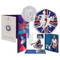 2024 50p Team Great Britain and Paralympics Great Britain UK 50p Brilliant Uncirculated Colour Coin