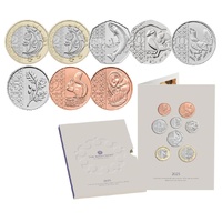 2025 The United Kingdom Brilliant Uncirculated Definitive Coin Set (8 Coins)