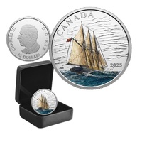 2025 $15 Tall Ships: Three-masted Schooner Coloured Fine Silver Coin