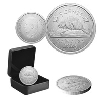 2025 5c Beaver Tribute W Mint Mark Fine Silver Coin 
