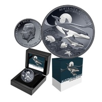 2025 $1 Australia at Night Bottlenose Dolphin 1 Oz Silver Black Proof Coin