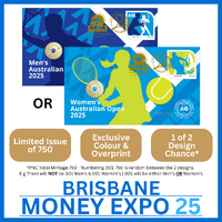 ANDA PNC LUCKY DIP 2025 ANDA Brisbane Money Expo Australian Open Men's Or Women's Coloured $2 PNC