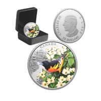 2025 $20 Colourful Birds: Baltimore Oriole 31.39g Coloured Fine Silver Coin 