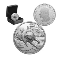 2025 $20 Great Hunters: Grey Wolf Ultra-High Relief 31.39 Fine Silver Coin 