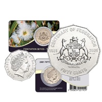 2001 50c Australia Centenary of Federation Tasmania Cupro-Nickel Uncirculated Coin Pack