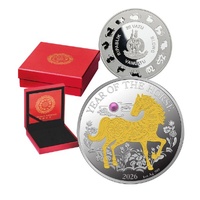 2026 20V Lunar Year of the Horse 20 Pearl Gold-plated 1oz Silver Proof Coin