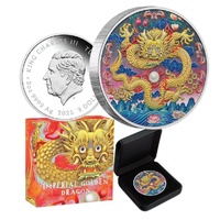  2025 Imperial Golden Dragon 3oz Silver Coloured Proof Coin