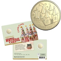 2025 $1 Candy Castle Australian Women's Weekly Birthday Cake Uncirculated Coin in Card