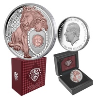 2025 $1 Heraldic Beasts Lion Rose Gold Plated 1oz Silver Proof Coin