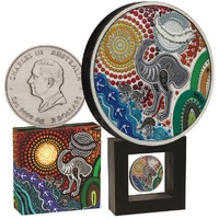 2025 Emu Utingat 2oz Silver Antiqued Coloured Coin