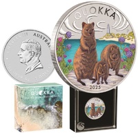 2025 Australian Quokka 1oz Silver Coloured Coin