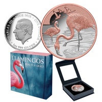 2025 $1 Pink Flamingo  Rose Gold-plated 1oz Silver Proof Coin