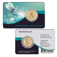 1986 $1 Australia International Year of Peace  Aluminium-Bronze  Uncirculated Coin Pack