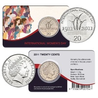 2011 20c  Australia International Women's Day Cupro-Nickel Uncirculated  Coin Pack