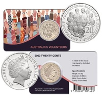 2003 20c Australia Volunteers Cupro-Nickel Uncirculated Coin Pack 