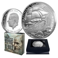2025 $1 Charles Darwin & The Voyage of Her Majesty’s Ship Beagle 1 Oz Silver Proof Coin