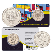 1995 20c 50th Anniversary of Australia UN Cupro-Nickel Uncirculated Coin Pack