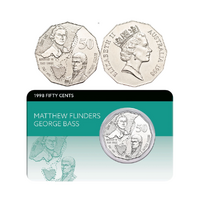 1998 50c Australia Bass & Flinders Coin Pack Style 1