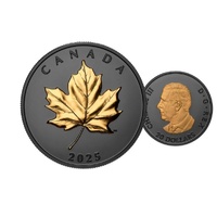 2025 $20 Gold Gilded Elegant Maple - 1.1 Oz Fine Silver Coin
