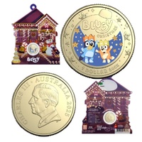 2025 $1 Bluey Christmas Decoration Colour Uncirculated Coin 