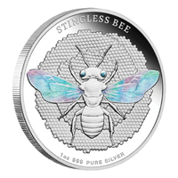 2025 $2 Stingless Bee - Australian Native Bees Hologram 1oz Silver Proof Coin