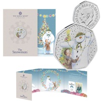 2025 50p The Snowman UK Coloured Brilliant Uncirculated Coin
