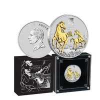 2026 Year of the Horse 1 Oz Silver Gilded Coin