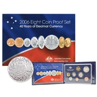 2006 40 Years Of Decimal Currency 8 Coin Denomination Proof Set with Round 50c