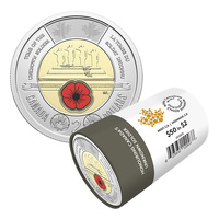 2025 $2 Red Poppy - Honouring Canada’s Unknown Soldier Colourized Special Wrap Roll
