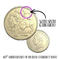 2026 $1 Mob Of Six Roos - 60th Anniversary Of Decimal Currency Issue Uncirculated Coin in 2x2 Flip