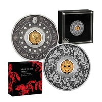 2026 Year of the Horse Rotating Charm 1 Oz Silver Antiqued Coin
