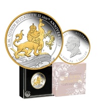 2026 H.M. Queen Elizabeth II 100th Anniversary 1oz Silver Proof Gilded Coin