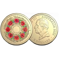 2025 $2 Poppy Wreath Coloured Uncirculated Coin in 2x2 Flip