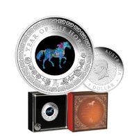 2025 $1 Opal Year of the Horse - Lunar Series 1 Oz Silver Proof Coin
