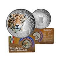 2026 Jaguar - Mexican Cinco Grandes (Big 5) 1/4 Oz Silver Coin In Card