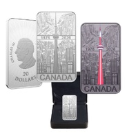 2026 $20 50th Anniversary Of The CN Tower Toronto, Canada 31.56g Fine Silver Coin