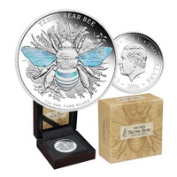 2026 $2 Teddy Bear Bee - Australian Native Bees Hologram 1 Oz Silver Proof Coin
