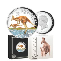2026 $1 Australian Kangaroo 1 Oz Silver Proof High Relief Coloured Coin