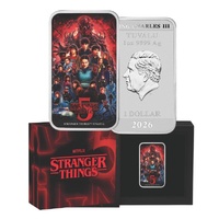 2026 $1 Stranger Things Season 5 - 1 Oz Silver Coloured Rectangular Coin