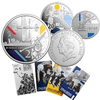 2026 20c Australia WWII Service Amid Strife Colour Cupro-Nickel Uncirculated 3-Coin Set
