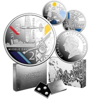 2026 20c Australia WWII Service Amid Strife Colour Silver Proof 3-Coin Set
