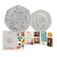 2026 50p 50 Years of Aardman Brilliant Uncirculated Coin