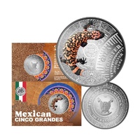 2026 Gila Monster - Mexican Cinco Grandes 1/4 Oz Silver Coin
