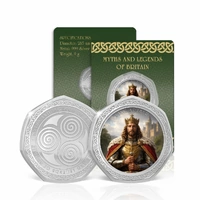 2026 King Arthur - Myths and Legends of Britain Silver Plated BU Commemorative Medallion