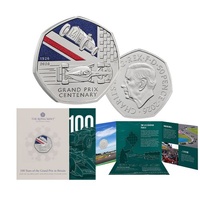 2026 50p 100 Years of the British Grand Prix Brilliant Uncirculated Colour Coin