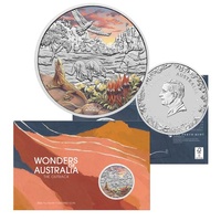 2026 $1 Wonders Of Australia - The Outback 1oz Silver Coloured Coin in Card