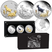 2026 Year of the Goat - Australian Lunar Series III 1 Oz Silver Trio