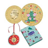 2026 Peppa Pig Christmas Decoration Collectable Coin in Card