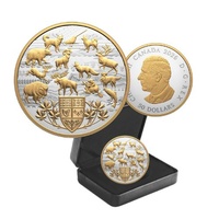 2026 $50 Heraldic Landscape: Animals of Canada 157.60g Fine Silver Coin 